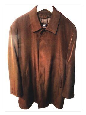 Andre Lanzino Mens Brown Coat 2XL Polyester & Viscose Blend With Lining